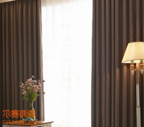 Solid color thickened linen shade engineering curtain